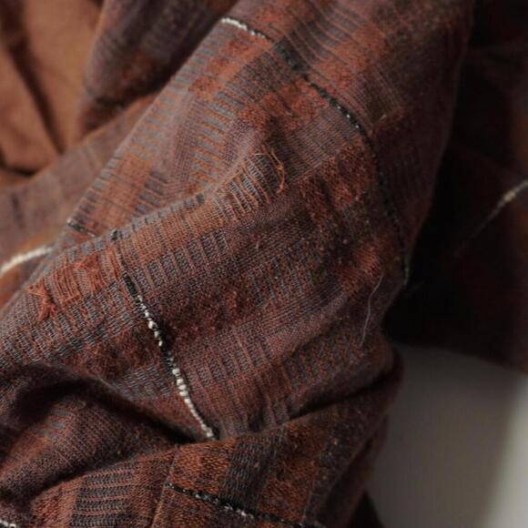 Vintage 80s French Designer Brown Blazer Jacket Plaid Dramatic Academia Punk XL - Picture 6 of 11